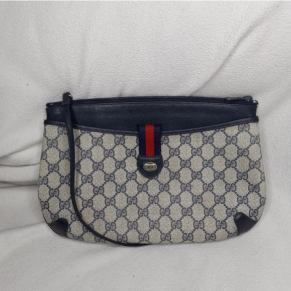 Authentic Vintage Gucci GG Monogram Supreme Sherry Web Ophidia Clutch Crossbody - Picture 3 of 11